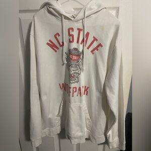 NC State Wolfpack White Hoodie with Red Graphics